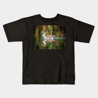 Juvenile seagull on water Kids T-Shirt